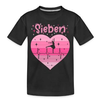7. Geburtstag Ballett Ballerina Mädchen Tochter - Kinder Premium Bio T-Shirt - Schwarz - Vorne