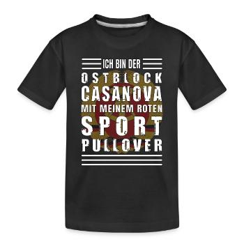 Ostblock Casanova Sport Pullover - Kinder Premium Bio T-Shirt - Schwarz - Vorne