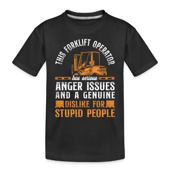 Certified Forklift Truck Operator - Kinder Premium Bio T-Shirt - Schwarz - Vorne