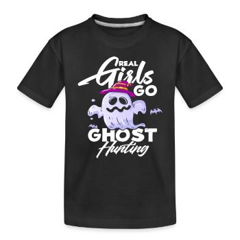 Ghost Hunter Girl Woman - Kids' Premium Organic T-Shirt - black - Front