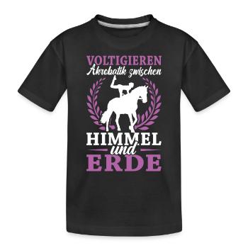 Voltigieren - Kinder Premium Bio T-Shirt - Schwarz - Vorne
