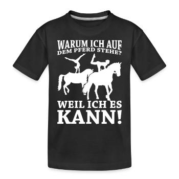 Voltigieren - Kinder Premium Bio T-Shirt - Schwarz - Vorne