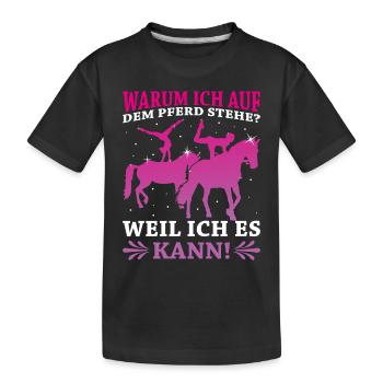 Voltigieren - Kinder Premium Bio T-Shirt - Schwarz - Vorne