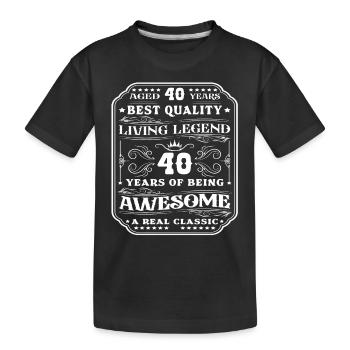 40 anniversaire 40 ans homme 40 ans légendaire 40 - T-shirt bio Premium Enfant - noir - Devant