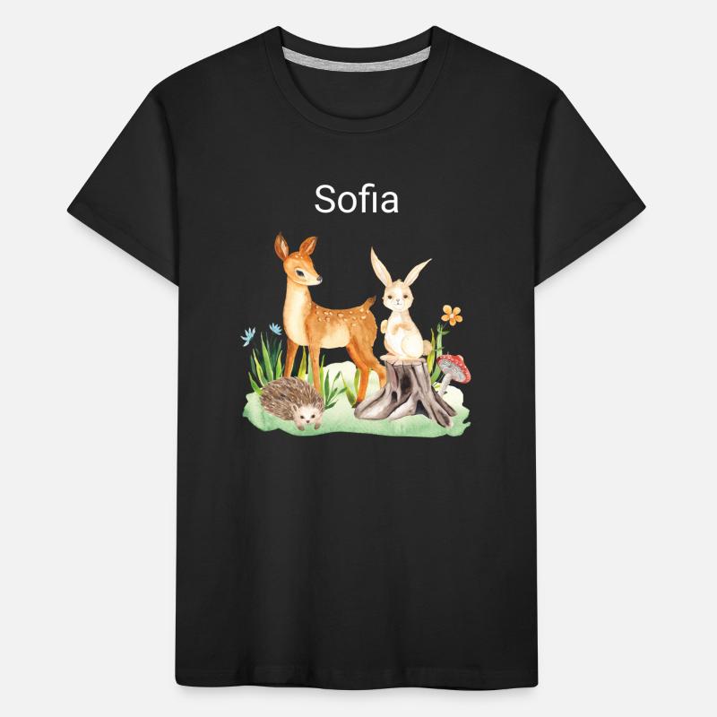 Animal cerf lapin hérisson Sofia T-shirt bio Premium Enfant