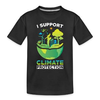 Climate Protectors Climate Protection Support - Kids' Premium Organic T-Shirt - black - Front