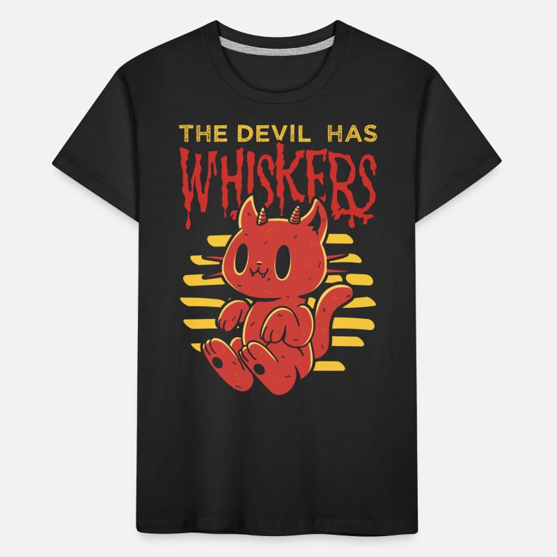The Devil Has Whisker Demon Cat Halloween Kids' Premium Organic T-Shirt