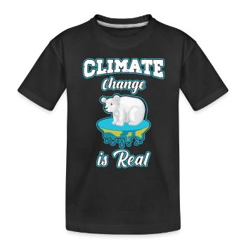 Klimawandel ist real Eisbär schwitzt - Kinder Premium Bio T-Shirt - Schwarz - Vorne