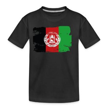 Offizielle Afghanistan Flagge Afghanistan Land - Kinder Premium Bio T-Shirt - Schwarz - Vorne