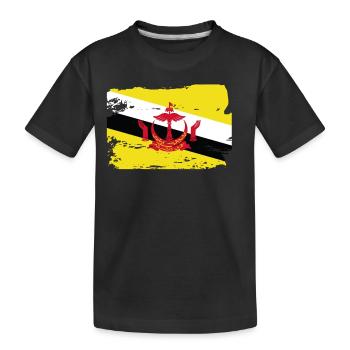 Drapeau officiel du Brunei Bruneian Country Pride - T-shirt bio Premium Enfant - noir - Devant