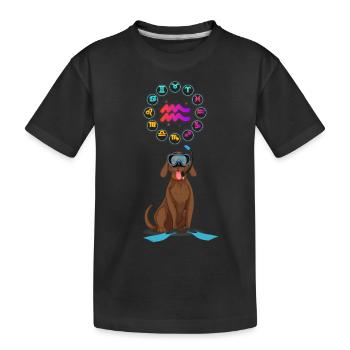 Drôle d’amoureux des chiens Horoscope Verseau Signe du zodiaque Jeu de mots - T-shirt bio Premium Enfant - noir - Devant