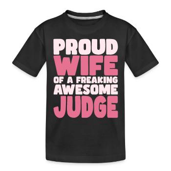 Fière épouse d’un sacré bon juge - T-shirt bio Premium Enfant - noir - Devant