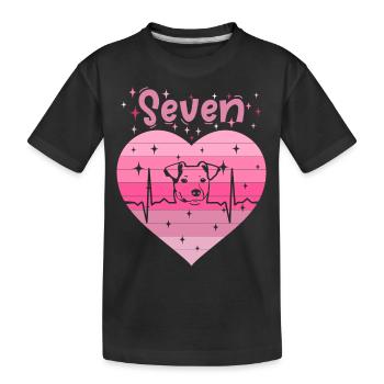 7. Geburtstag Hund Frauchen Mädchen Tochter - Kinder Premium Bio T-Shirt - Schwarz - Vorne