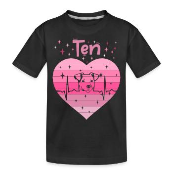 10. Geburtstag Hund Frauchen Mädchen Tochter - Kinder Premium Bio T-Shirt - Schwarz - Vorne
