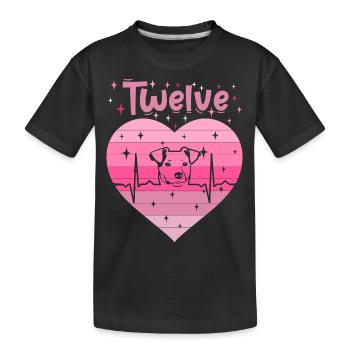 12. Geburtstag Hund Frauchen Mädchen Tochter - Kinder Premium Bio T-Shirt - Schwarz - Vorne