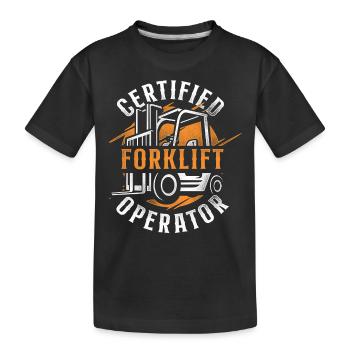 Certified Forklift Truck Operator - Kinder Premium Bio T-Shirt - Schwarz - Vorne