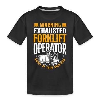 Certified Forklift Truck Operator - Kinder Premium Bio T-Shirt - Schwarz - Vorne