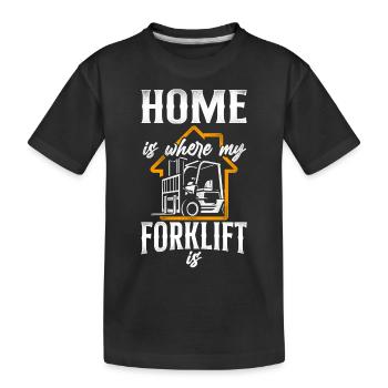 Certified Forklift Truck Operator - Kinder Premium Bio T-Shirt - Schwarz - Vorne