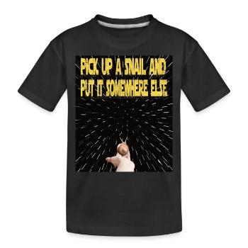 Weltraum Schnecke Space Schnecke heben - Kinder Premium Bio T-Shirt - Schwarz - Vorne