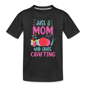 Nur Eine Mutter Die Das Basteln Liebt Bastel Mama - Kinder Premium Bio T-Shirt - Schwarz - Vorne