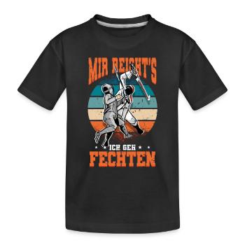 Fechten - Kinder Premium Bio T-Shirt - Schwarz - Vorne