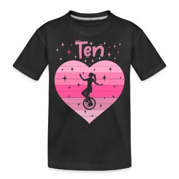 10. Geburtstag Einrad fahren Mädchen Tochter - Kinder Premium Bio T-Shirt - Schwarz - Vorne