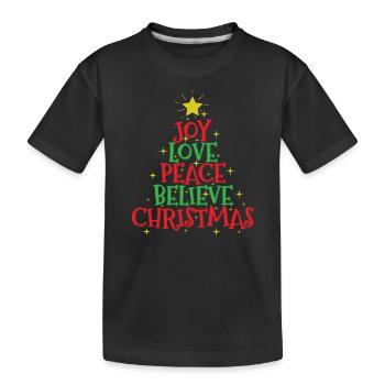 Joie Amour Paix Croyez Noël Noël - T-shirt bio Premium Enfant - noir - Devant