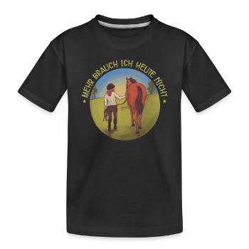 Pferde - Kinder Premium Bio T-Shirt - Schwarz - Vorne