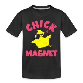 Chick Magnet Chick avec lunettes de soleil Populaire Funny - T-shirt bio Premium Enfant - noir - Devant