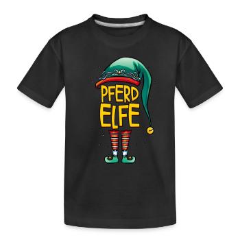 Elfe Pferde - Kinder Premium Bio T-Shirt - Schwarz - Vorne
