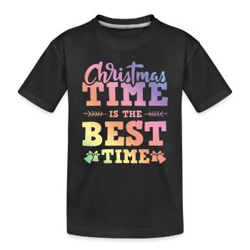 Christmas Time - Kids' Premium Organic T-Shirt - black - Front