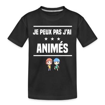 je peux pas j'ai animés humour mangaka - T-shirt bio Premium Enfant - noir - Devant