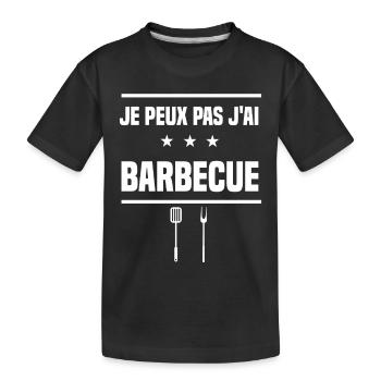 je peux pas j'ai barbecue ustensiles humour bbq - T-shirt bio Premium Enfant - noir - Devant