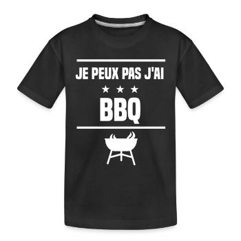 je peux pas j'ai bbq humour barbecue - T-shirt bio Premium Enfant - noir - Devant