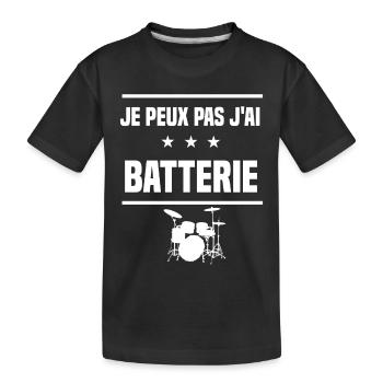 je peux pas j'ai batterie humour batteur - T-shirt bio Premium Enfant - noir - Devant