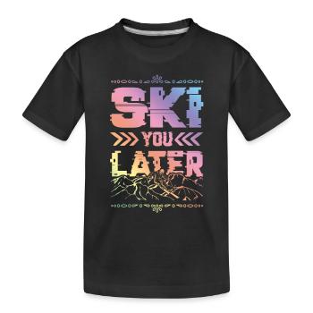 ski skiing - Kids' Premium Organic T-Shirt - black - Front