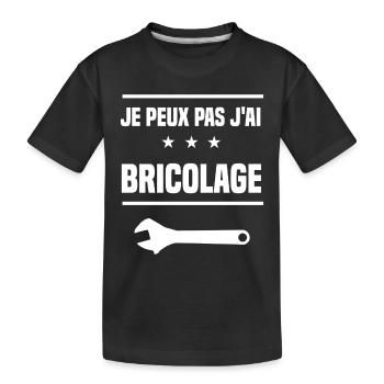 je peux pas j'ai bricolage clé molette bricoleur - T-shirt bio Premium Enfant - noir - Devant