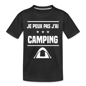 je peux pas j'ai camping humour campeur - T-shirt bio Premium Enfant - noir - Devant