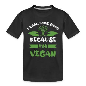 Go vegan lifestyle movement veganism bien-être animal - T-shirt bio Premium Enfant - noir - Devant