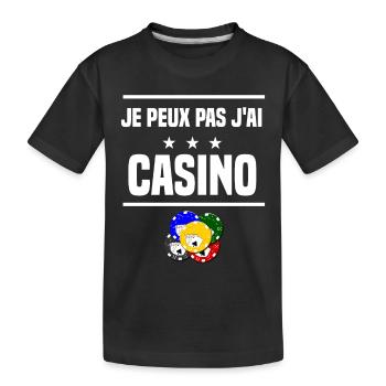 je peux pas j'ai casino humour jetons - T-shirt bio Premium Enfant - noir - Devant