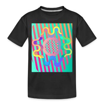 Moderne Kunst Grafik-Design 4 formen Linien Farben - Kinder Premium Bio T-Shirt - Schwarz - Vorne