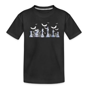 Chess pieces - Kids' Premium Organic T-Shirt - black - Front