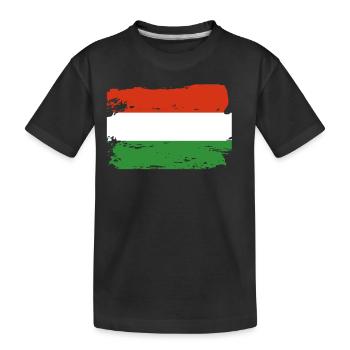 Offizielle ungarische Flagge Ungarischer Landesstolz - Kinder Premium Bio T-Shirt - Schwarz - Vorne
