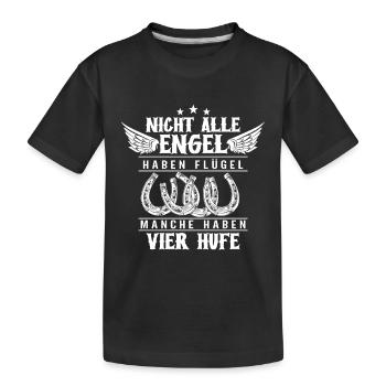 Pferde - Kinder Premium Bio T-Shirt - Schwarz - Vorne