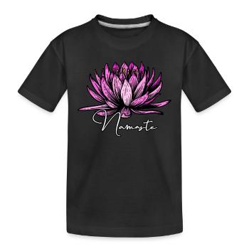 Yoga Namaste - Kinder Premium Bio T-Shirt - Schwarz - Vorne