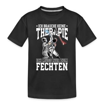 Fechten - Kinder Premium Bio T-Shirt - Schwarz - Vorne