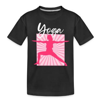 Yoga - Kinder Premium Bio T-Shirt - Schwarz - Vorne