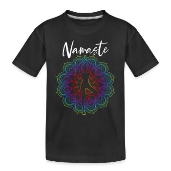 Yoga Namaste - Kinder Premium Bio T-Shirt - Schwarz - Vorne