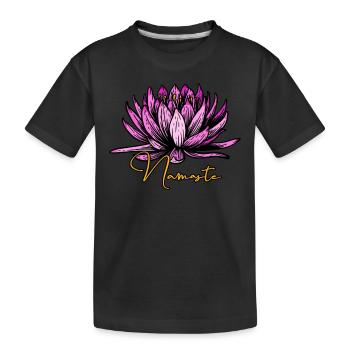 Yoga Namaste - Kinder Premium Bio T-Shirt - Schwarz - Vorne