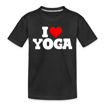 I Love Yoga - Kinder Premium Bio T-Shirt - Schwarz - Vorne